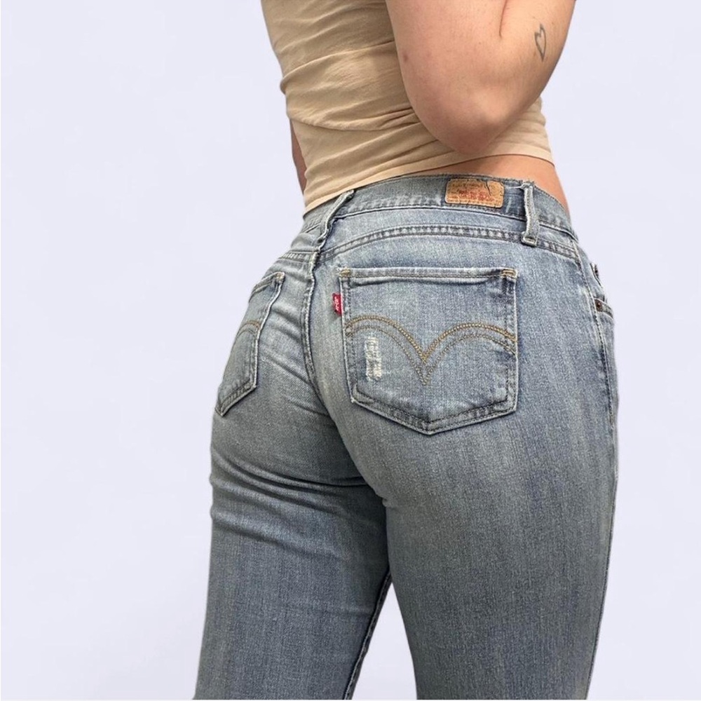 Levi's Low Rise Distressed Denim Jeans Light Wash 7M - Picture 2 of 9